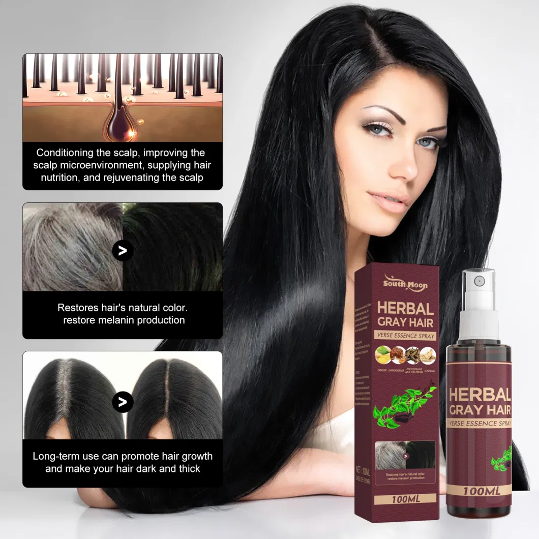 Custom Logo Hair Color Restore to Natural Anti Grey Hair Treatment Spray