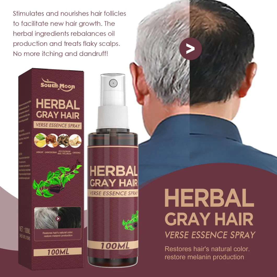 Custom Logo Hair Color Restore to Natural Anti Grey Hair Treatment Spray